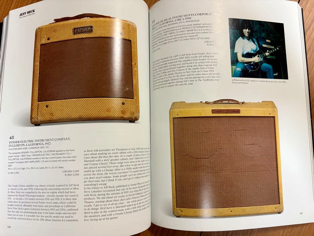 ジェフ・ベック　JEFF BECK クリスティーズギターオークション カタログ