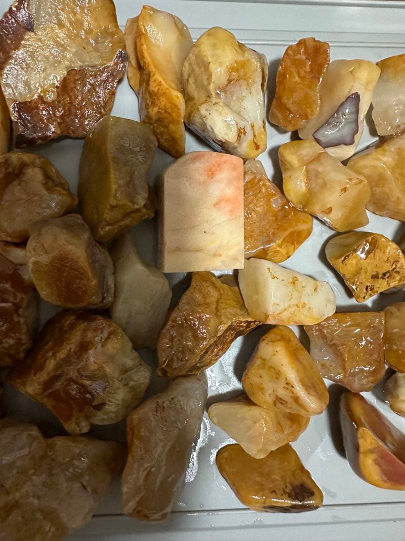 200個　田黄石皮付原石　篆刻　印材　印石　彫刻落款　遊印書道