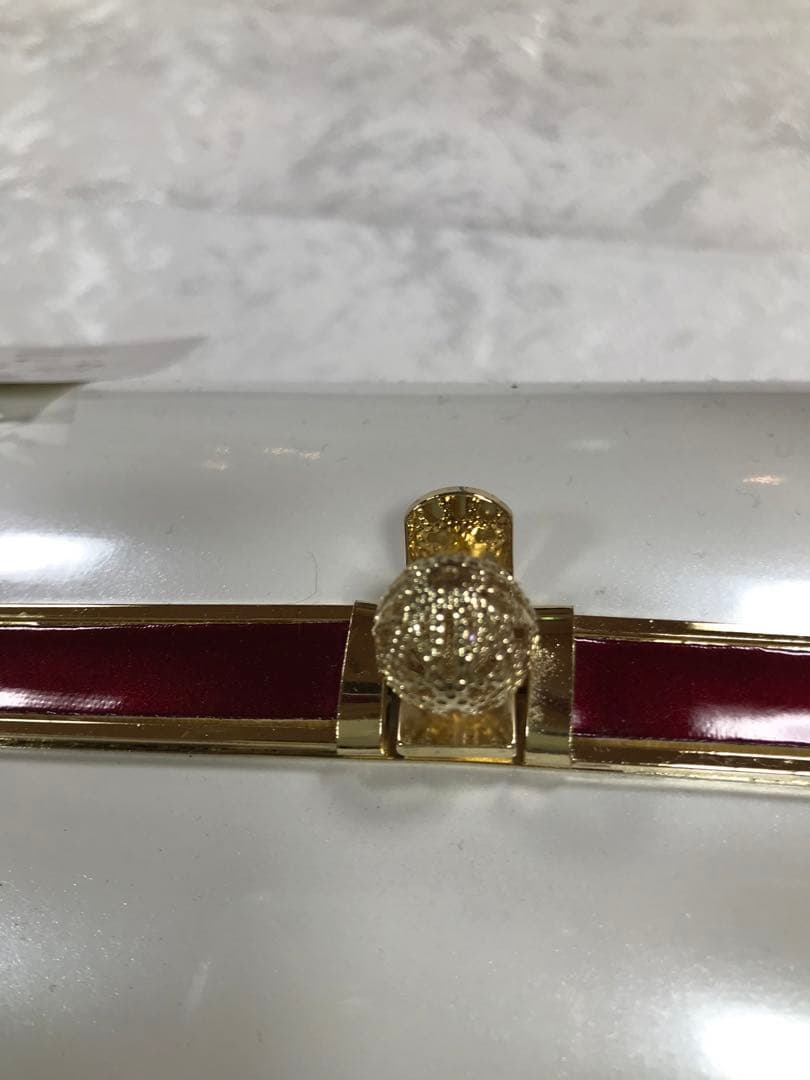 レース装飾草履とバッグセット　白×赤