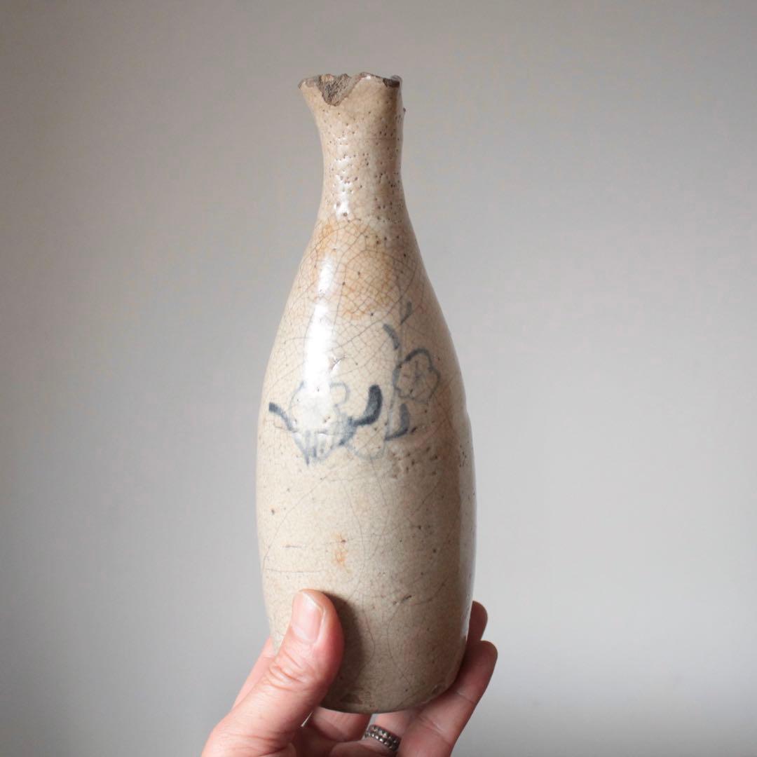 陶胎染付 太白手 徳利 酒器 古美術 古道具 アンティーク
