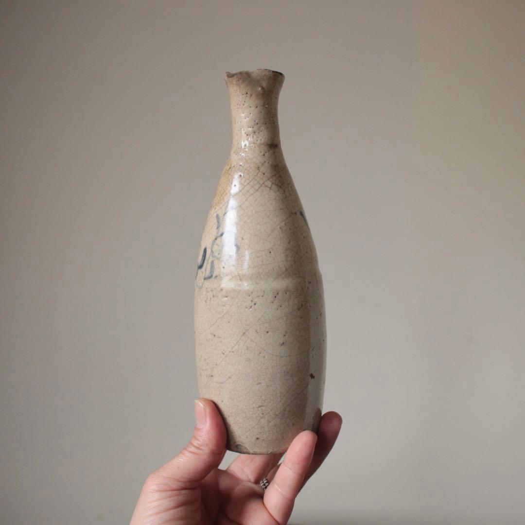 陶胎染付 太白手 徳利 酒器 古美術 古道具 アンティーク