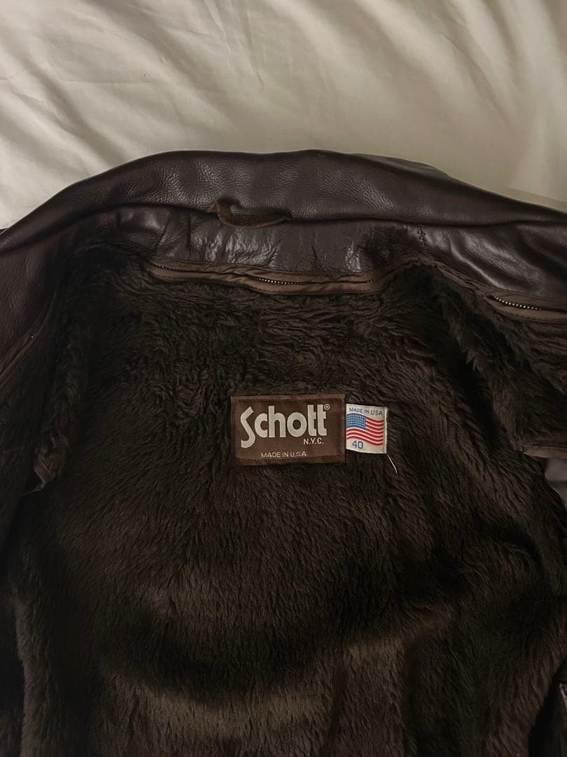 美品　schott 642 レザージャケット　シングルライダース　牛革　茶色