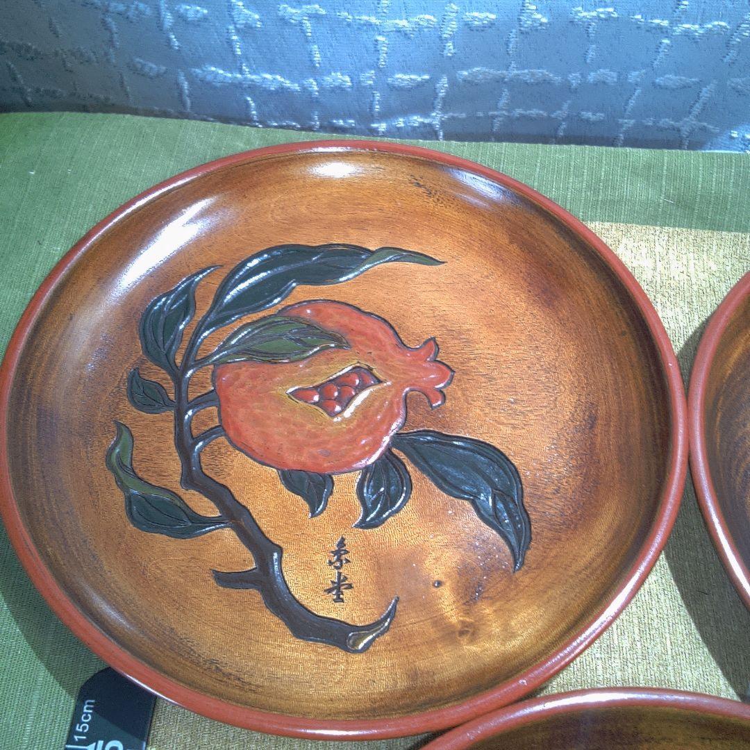 漆器 山中 象堂？果物デザイン 5枚セット