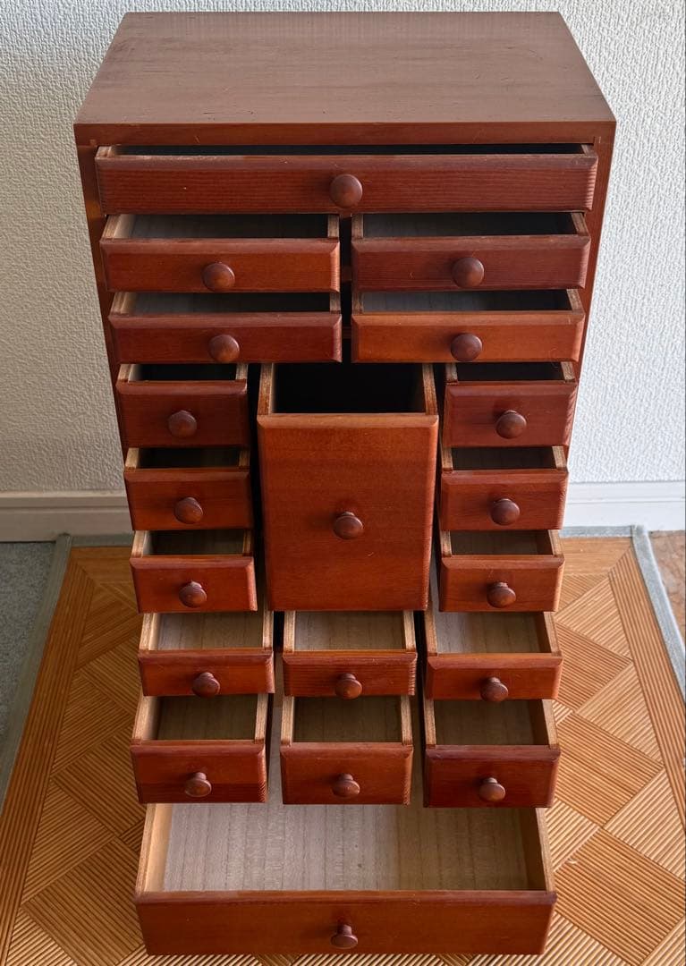 SNT1115 昭和レトロ 天然木 薬箱 薬箪笥 引き出し アンティーク 時代物