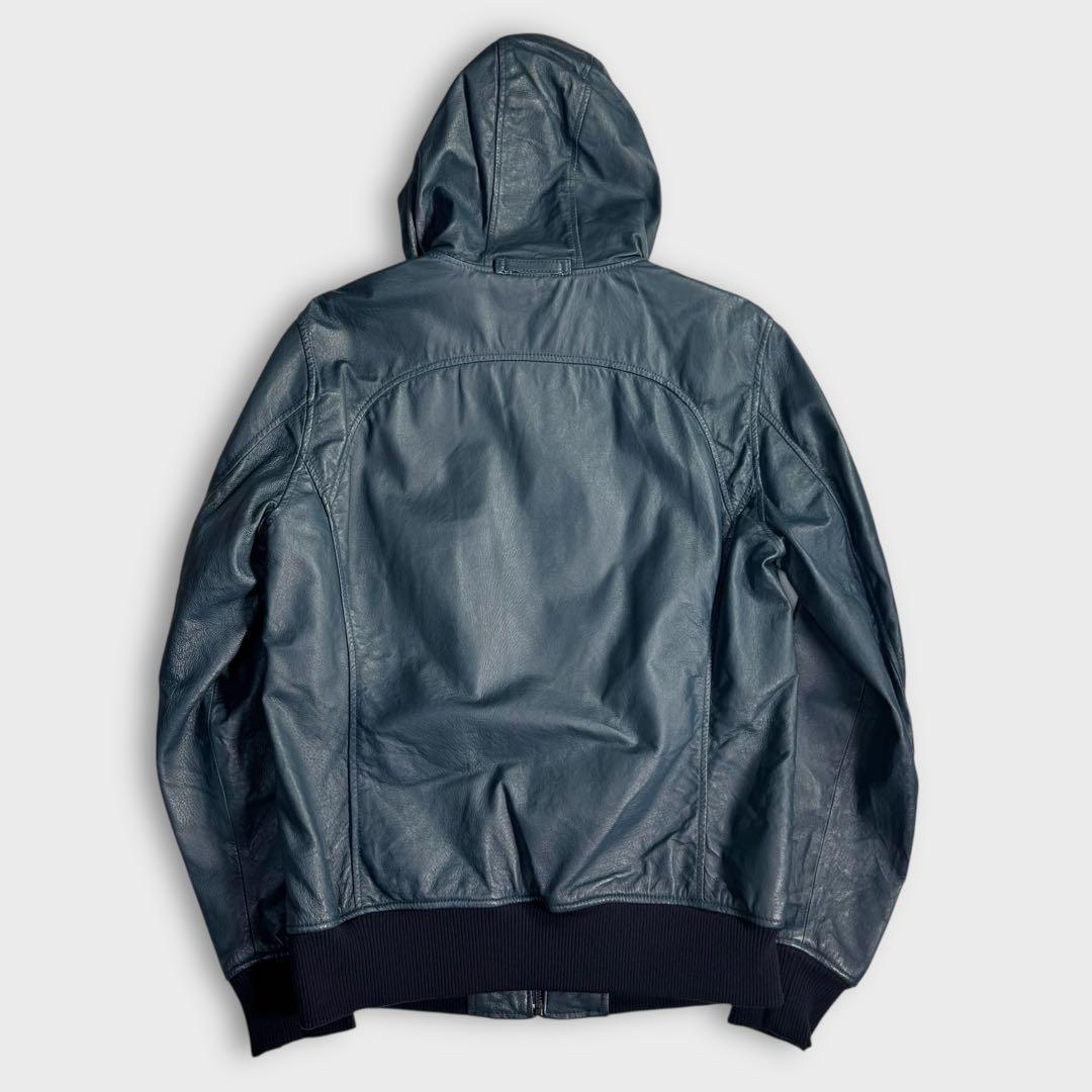 希少 美品 L ヒステリックグラマー レザージャケット ネイビー ライダース