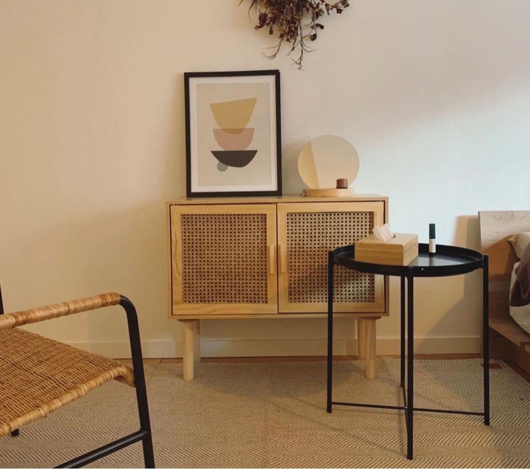 ナチュラル　ラタン　サイドボード　韓国風　インテリア