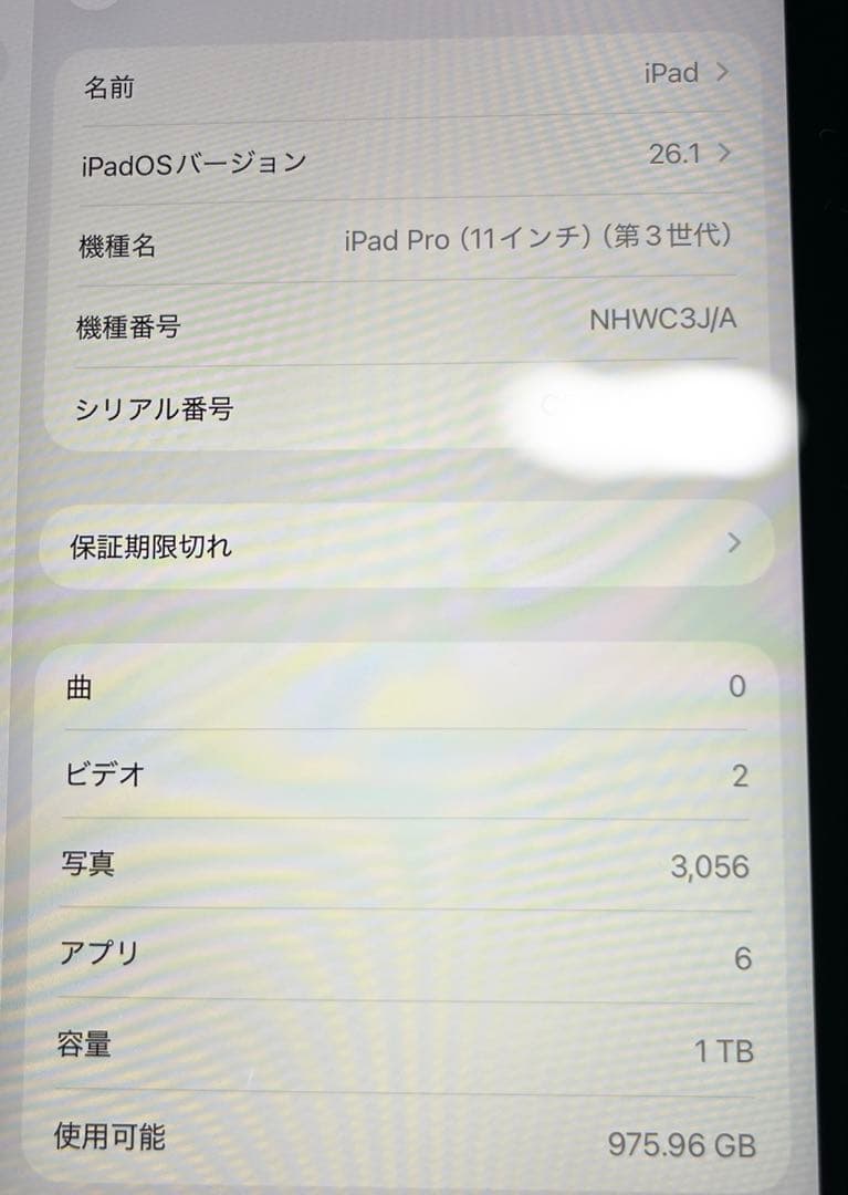 公式交換新品 iPadPro 11インチ 第3世代 1TB SIMフリー