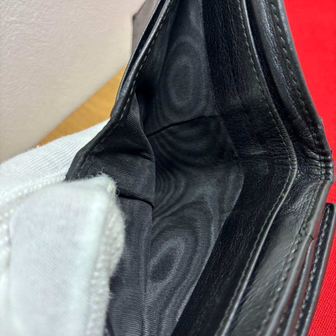 GUCCI グッチ インターロッキング Wホック 二つ折り GG BLACK