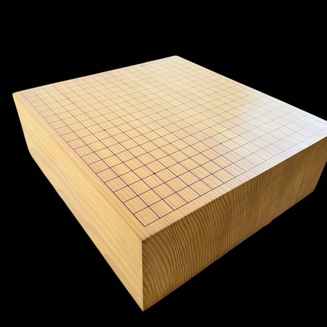 【 新榧 】 囲碁 碁盤　脚付き へそ有り 柾目　5寸