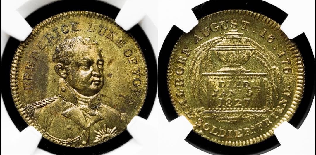 ヨーク公フレデリック(ジョージ3世次男)1827年 メダル　NGC鑑定MS63
