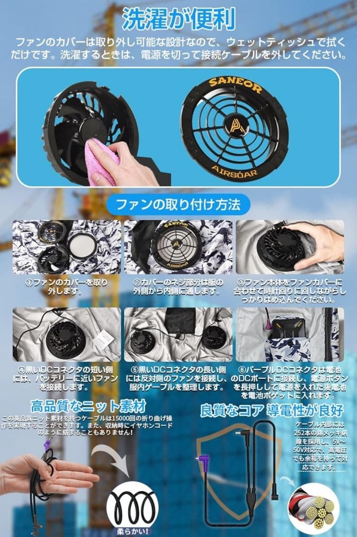 SANEOR AIRSOAR 冷却ファン 40500mAh 42V