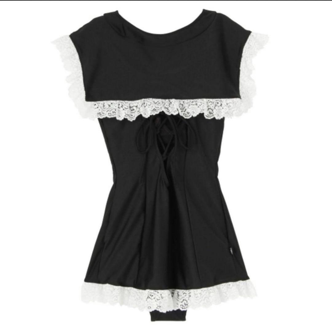 PAMEO POSE 『新品』黒 セーラー襟 レース付き タンクスーツ 水着