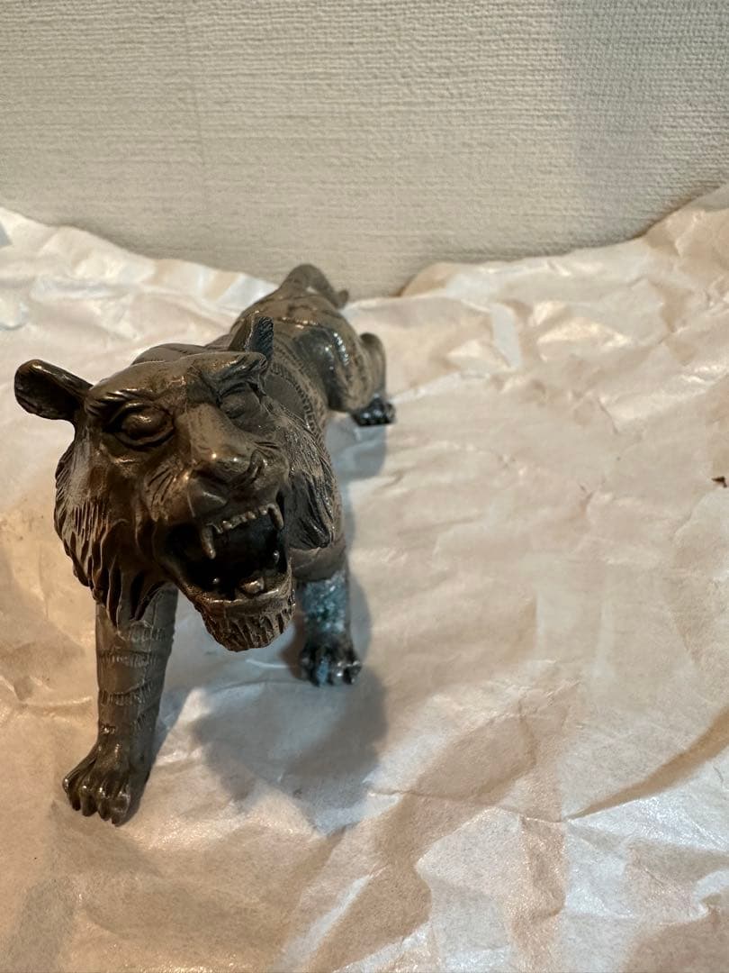 最終値下げ‼️高岡銅器　洋銀白虎