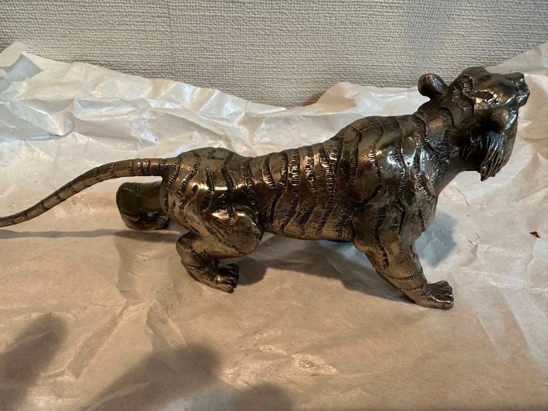 最終値下げ‼️高岡銅器　洋銀白虎