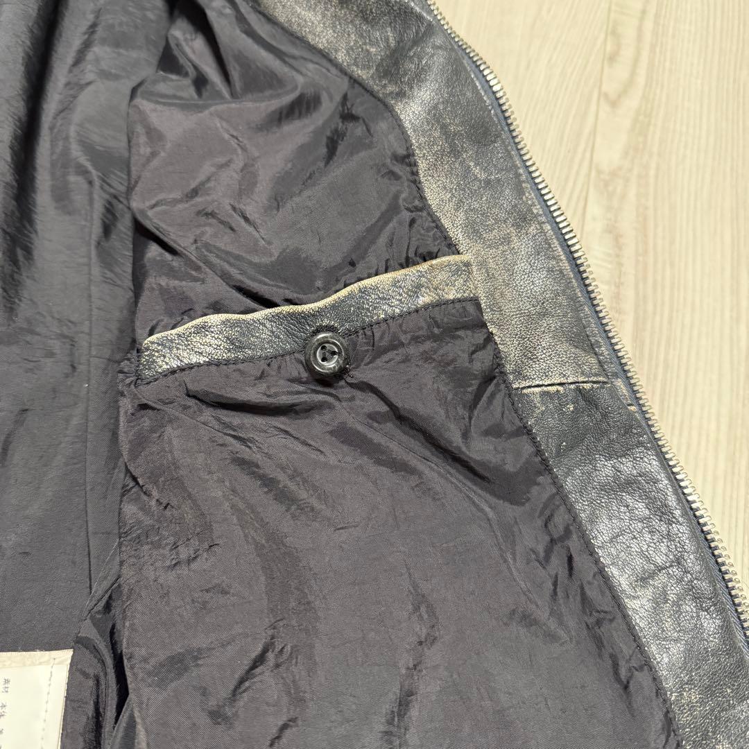 DIESEL 90's アーカイブ ストライプ ラムレザーライダース Y2K