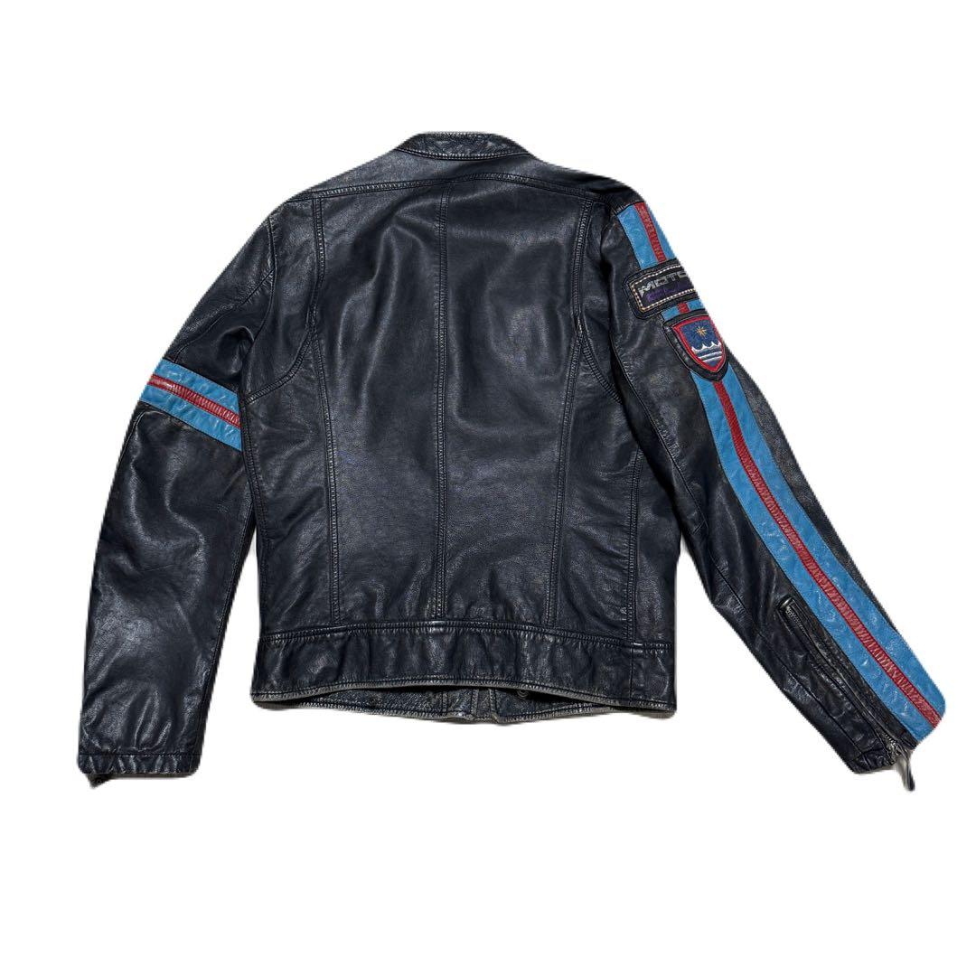 DIESEL 90's アーカイブ ストライプ ラムレザーライダース Y2K