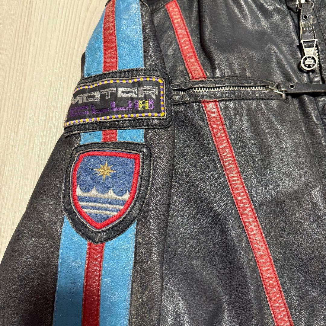 DIESEL 90's アーカイブ ストライプ ラムレザーライダース Y2K