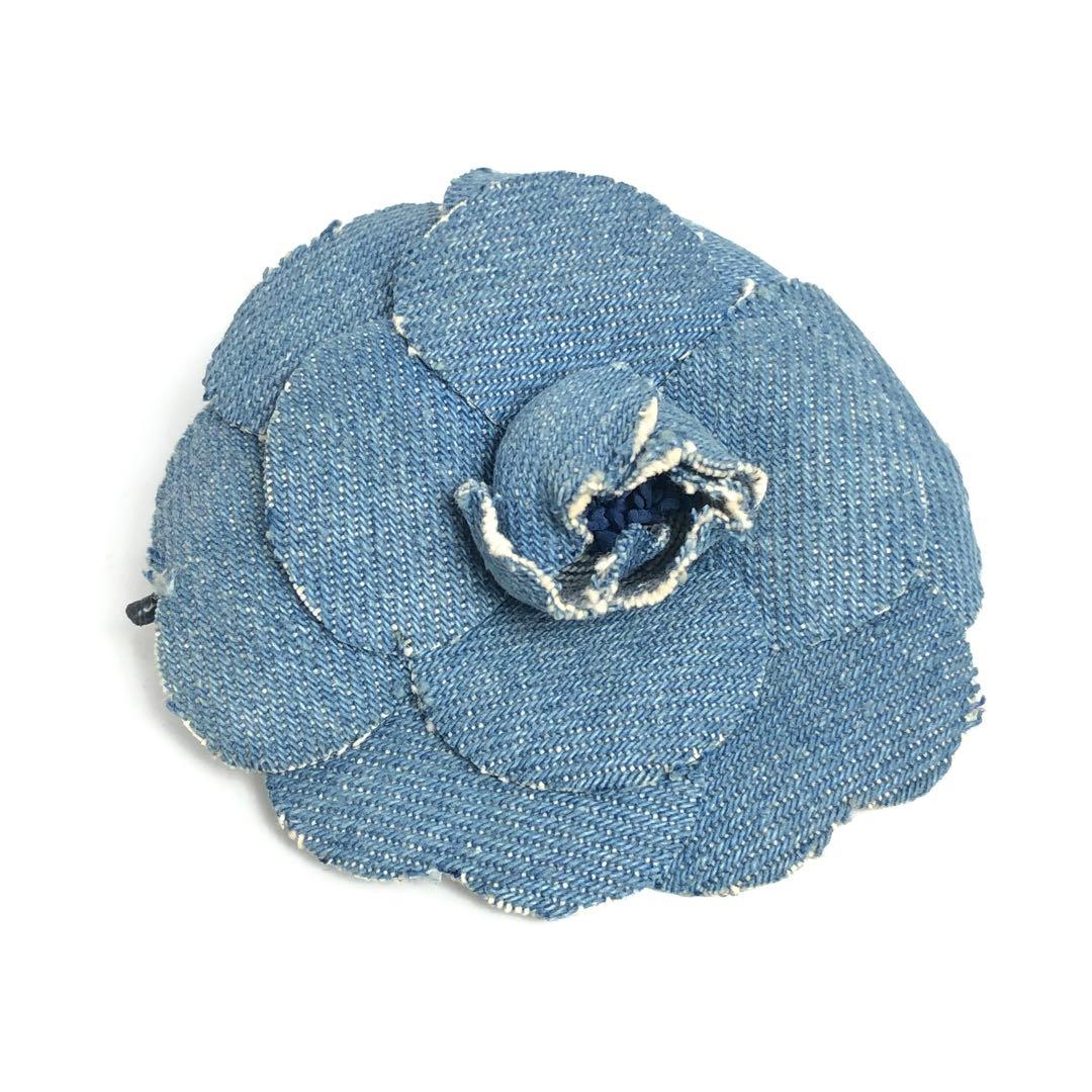 CHANEL シャネル カメリア ブローチ コサージュ デニム コメあり