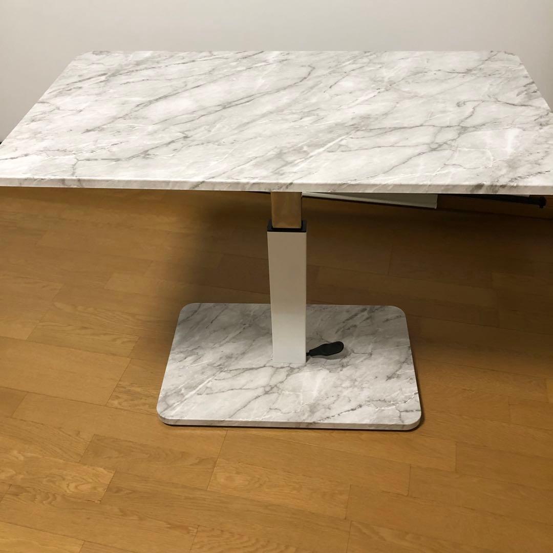 大理石風　昇降テーブル【3/18まで限定出品】