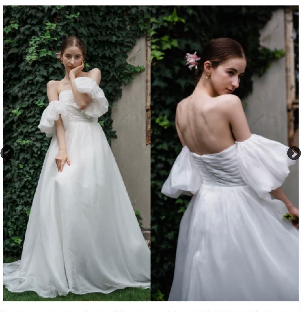 【egm】ドレスプロダクション オーガンジーサテンパフスリーブ（W260）