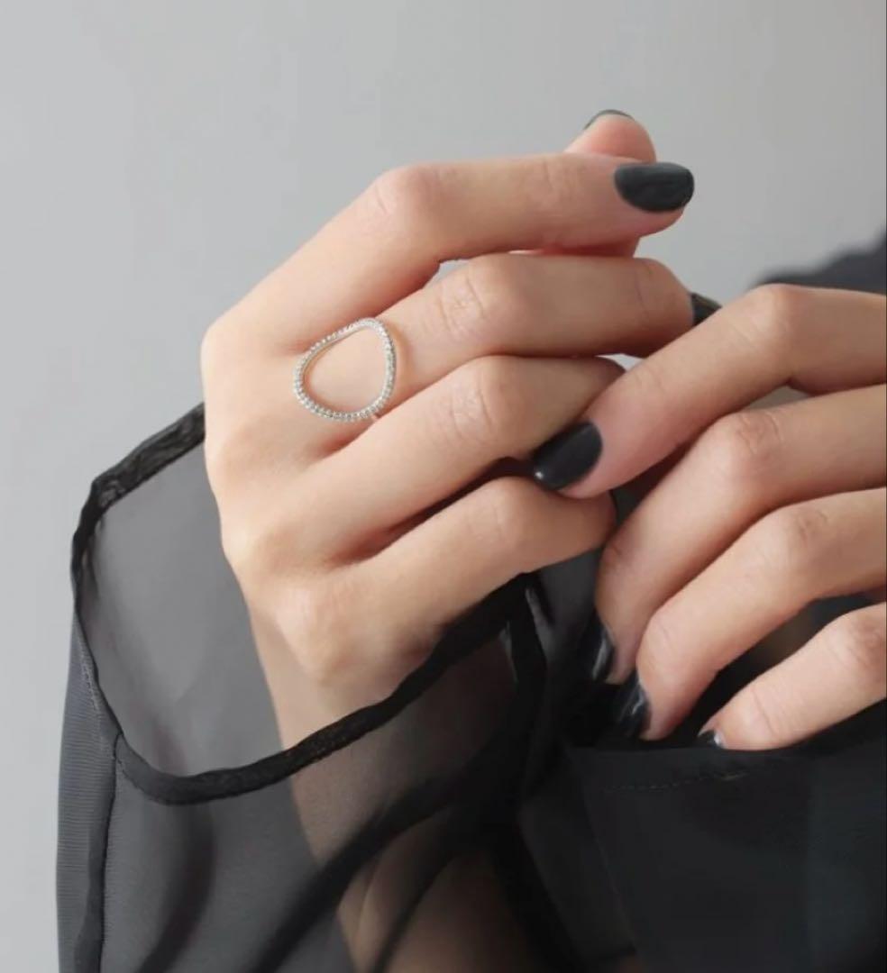 ⭐︎Lilas リラ　K10 WG オーバルラインダイヤリング⭐︎