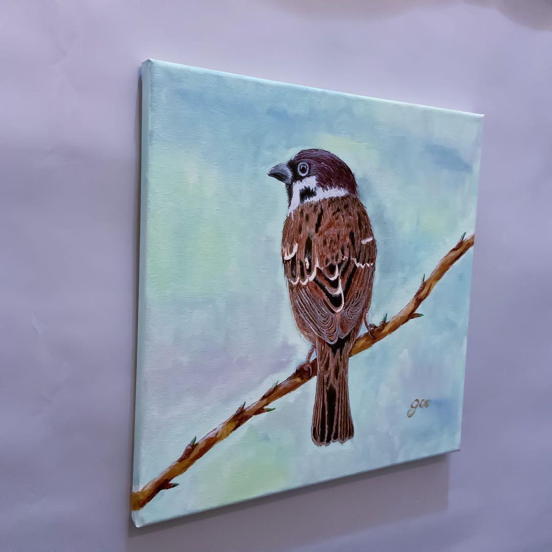 各種公募展入選作家による現代アートリアリズム作品　『山スズメ』