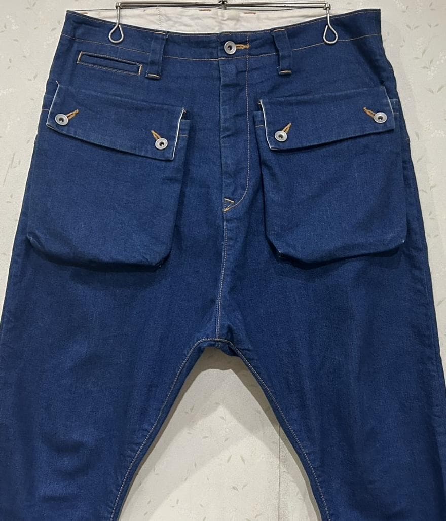 ＊ネイタルデザイン G55 フラップポケット サルエル デニムパンツ W34