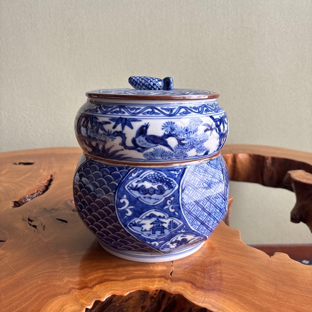 祥瑞瓢腰捻 水指 高野昭阿弥造 茶道具 共箱