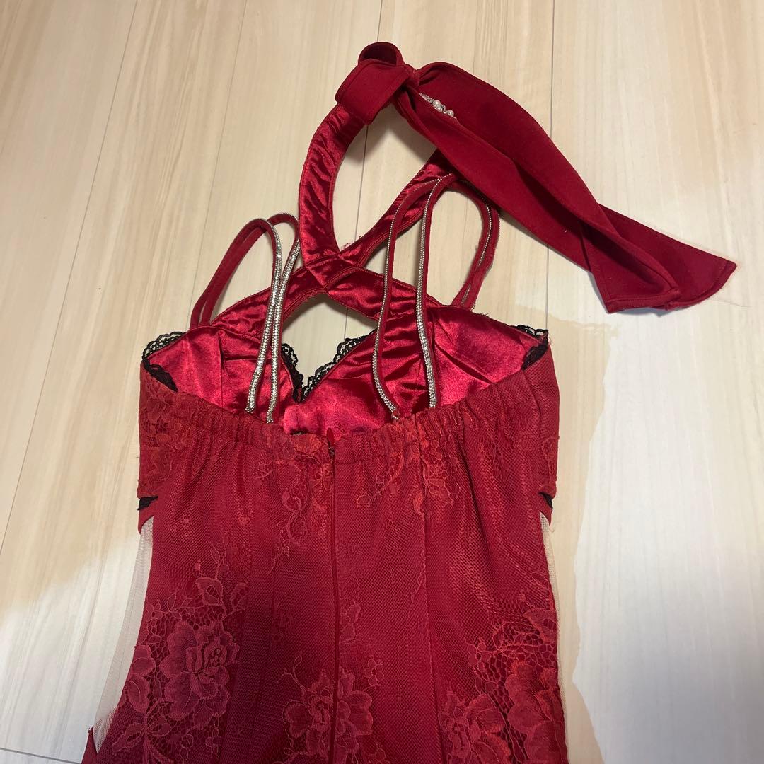 お取り置き Robe de Fleurs Glossy ワインレッドドレス