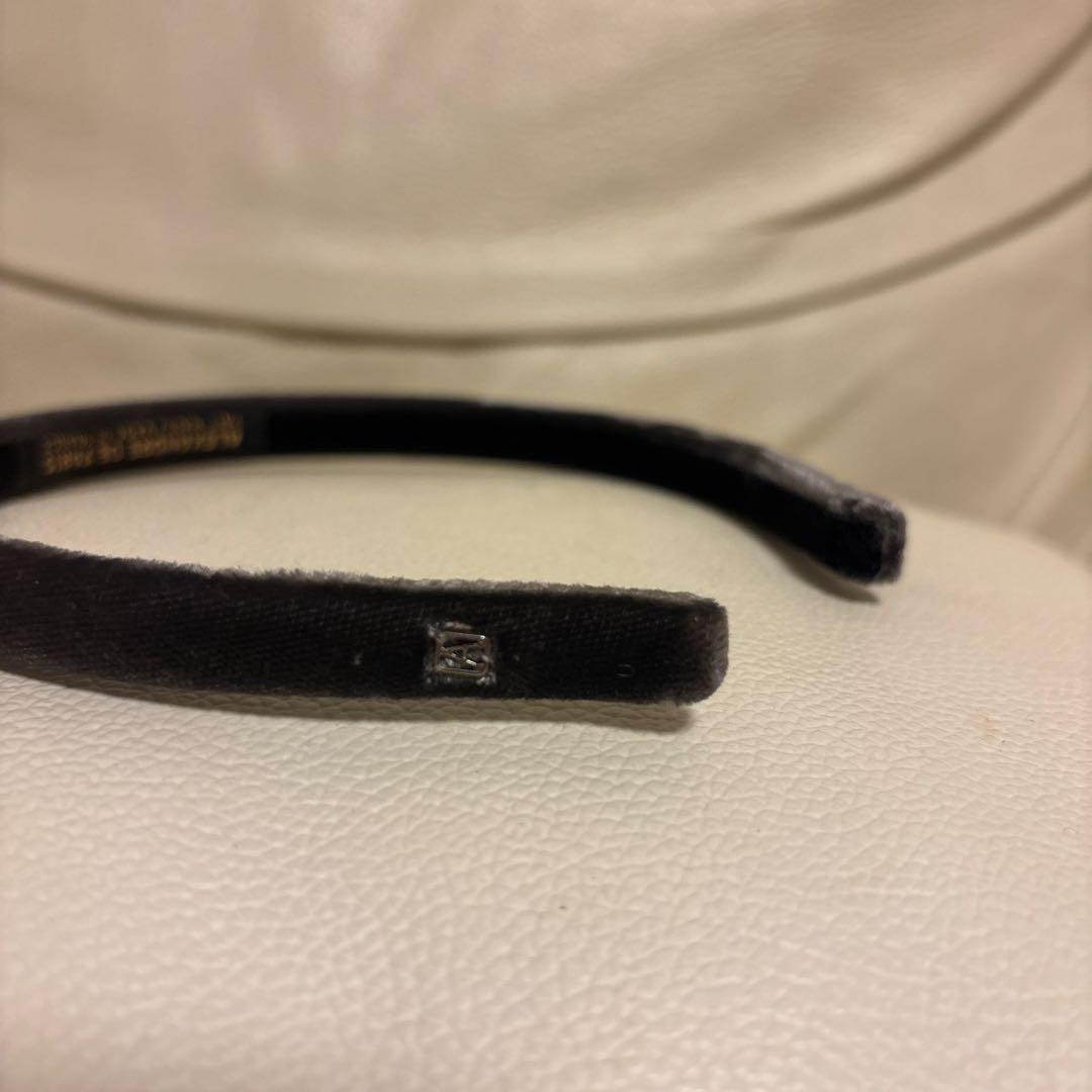 Alexandre de Paris/ベロア/グレー/ヘアバンド カチューシャ