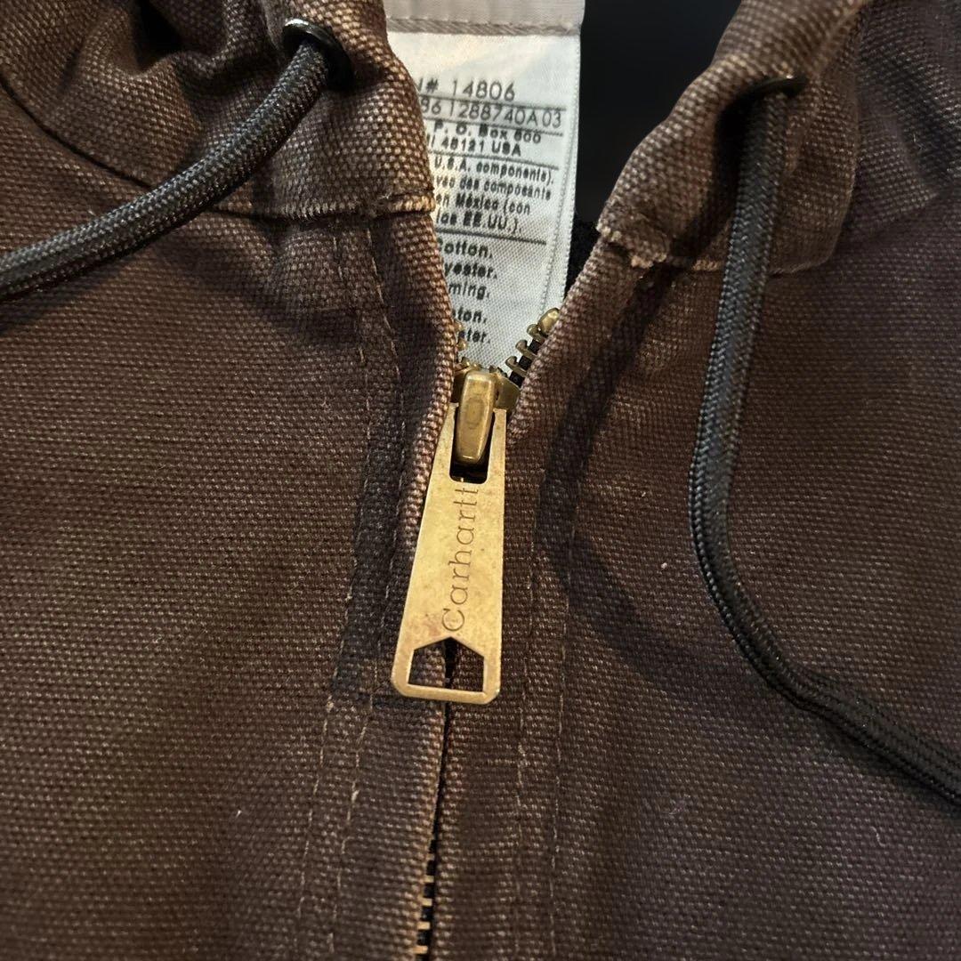 【レア刺繍・お得価格】Carhartt ダークブラウン アクティブジャケットXL