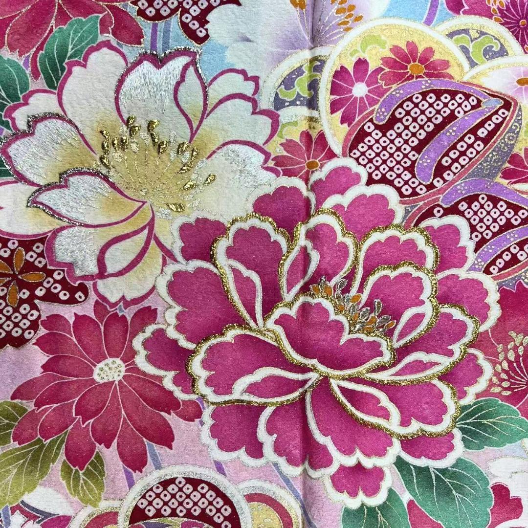 【お得品】 振袖セット 成人式 正絹 古典柄 振袖 水色 S*12 ●