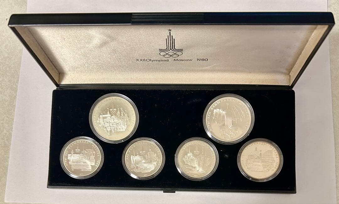 1980年　モスクワオリンピック記念銀貨　6枚セット　証明書付き