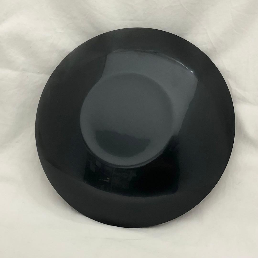 【440】新品 菊白檀 80菓子鉢 透溜 日本製 越前漆器 丸皿 大皿 和食器