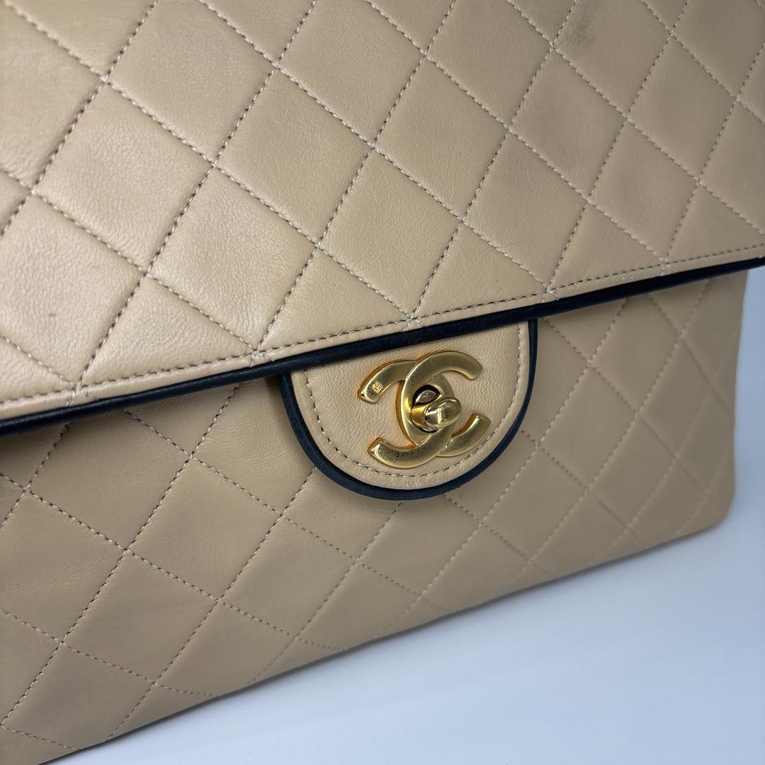 極美品 シャネル マトラッセ バイカラー ベージュ ショルダーバッグ レディース
