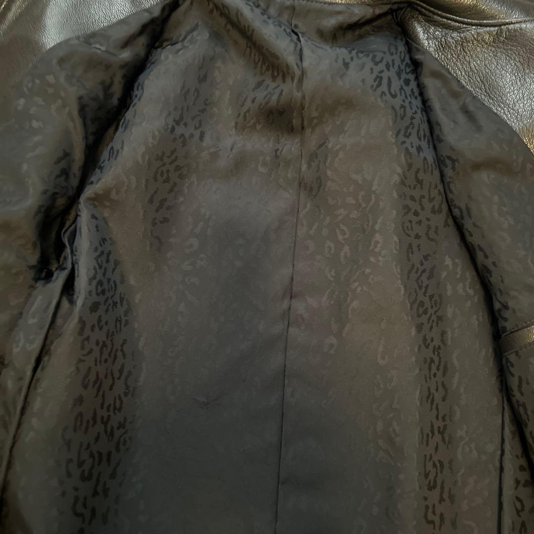 ラグスマックレガー　ブラックレザースタッズ付きシングルライダースジャケット