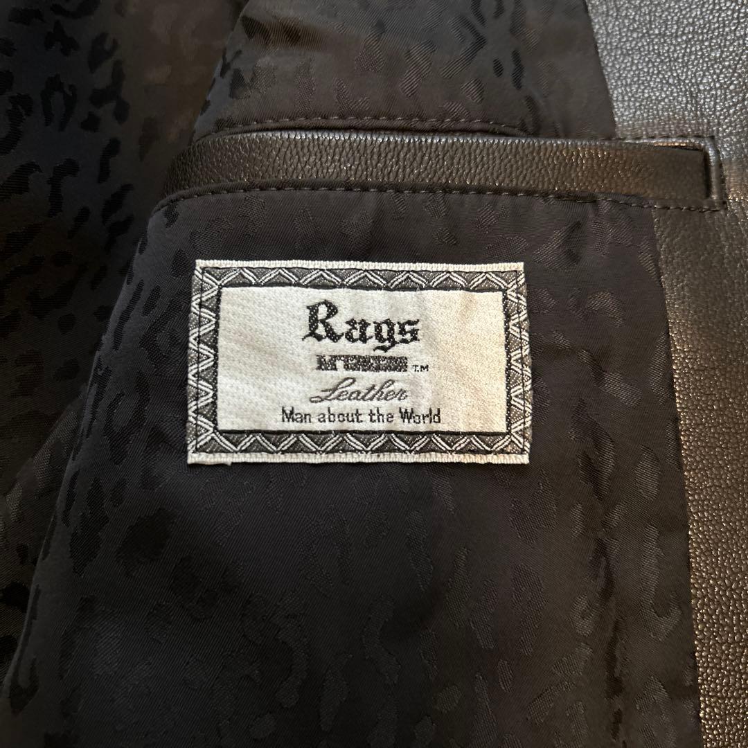 ラグスマックレガー　ブラックレザースタッズ付きシングルライダースジャケット