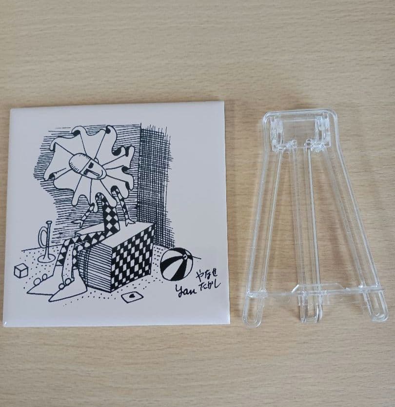 やなせたかし　タイル　絵画サイン入作品　陶器製　ピエロ画　希少レア　道化師