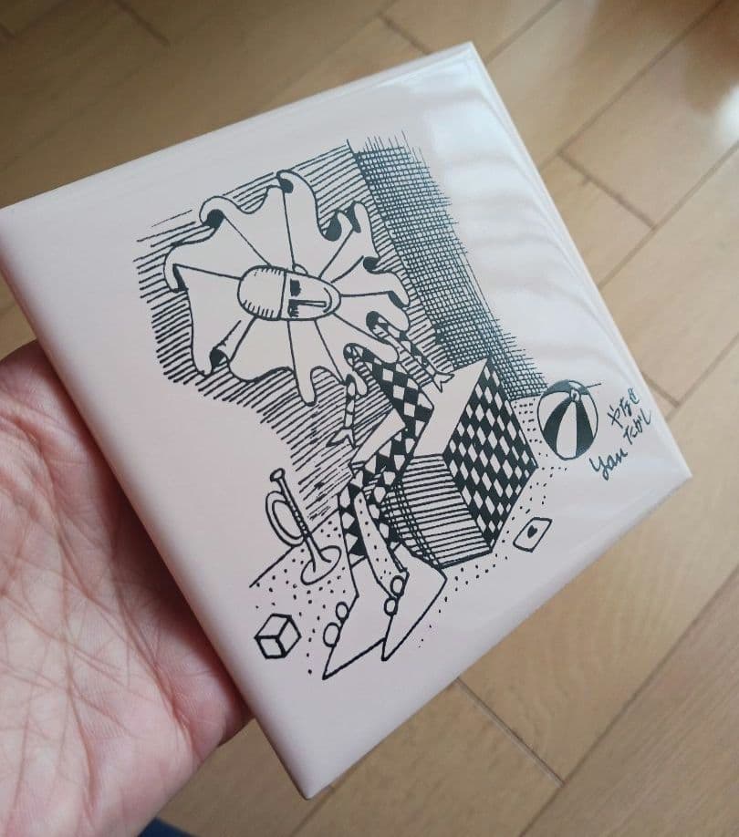 やなせたかし　タイル　絵画サイン入作品　陶器製　ピエロ画　希少レア　道化師