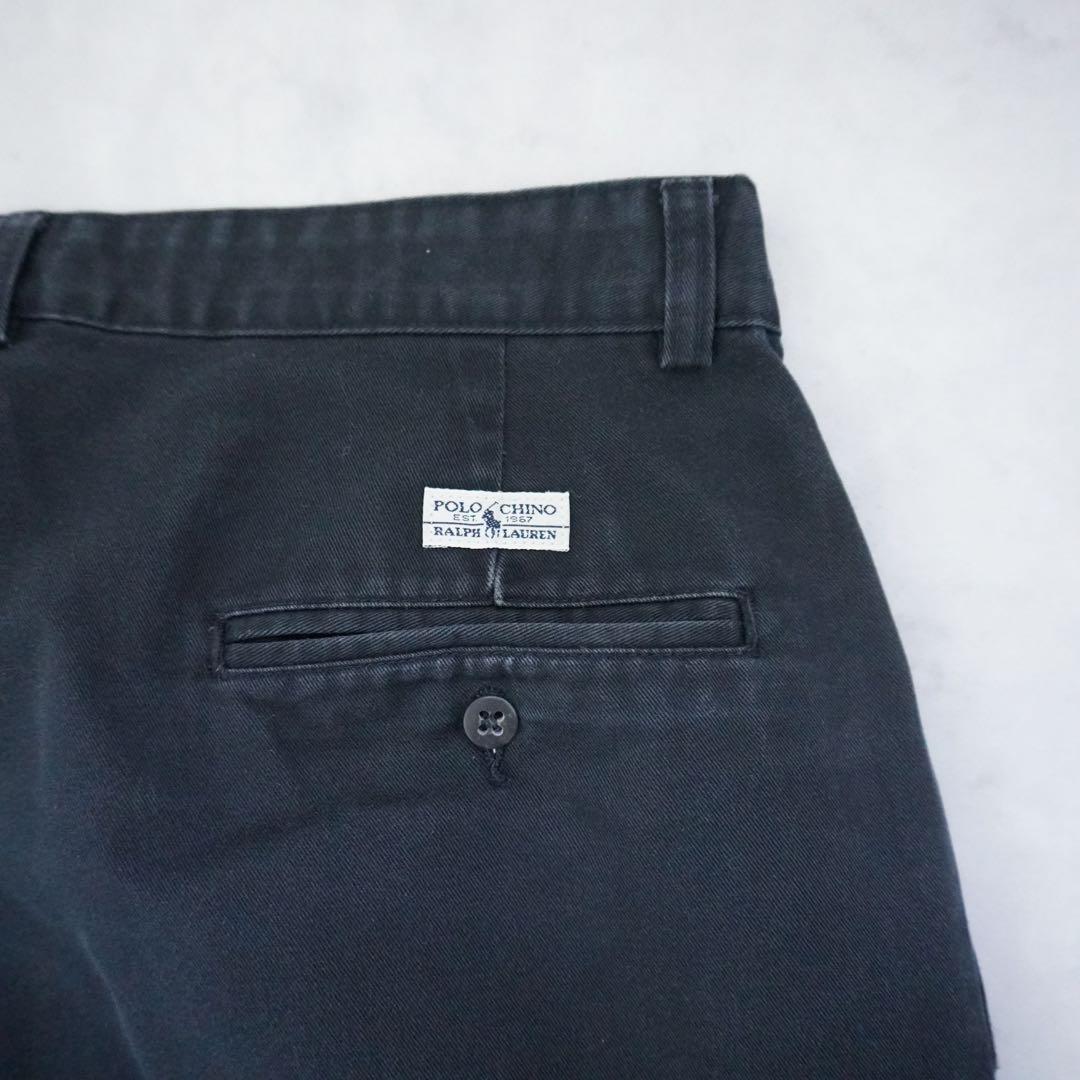 【90s】poloralphlaurenラルフローレン ポロチノブラックw32