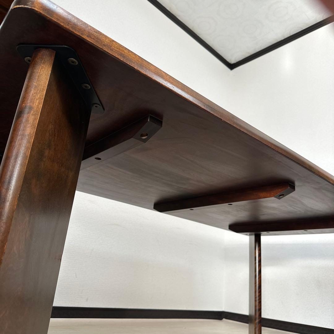 北海道民芸家具 樺材 無垢材 ダイニングテーブル 食卓テーブル 6人掛け i4※