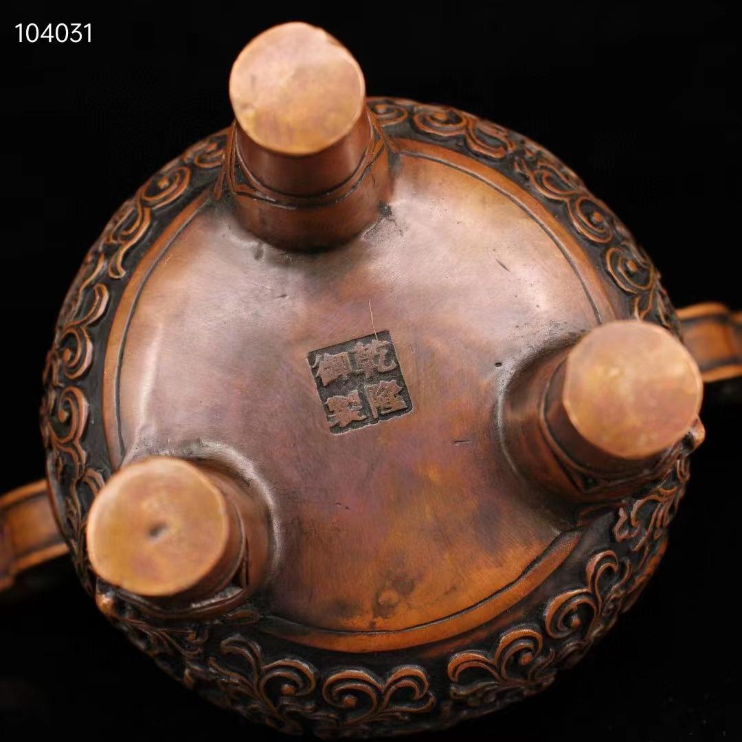 中国古美術·純銅製·純手作り·宝石をはめ込み塔形香炉·風水鎮宅·置物·細密彫