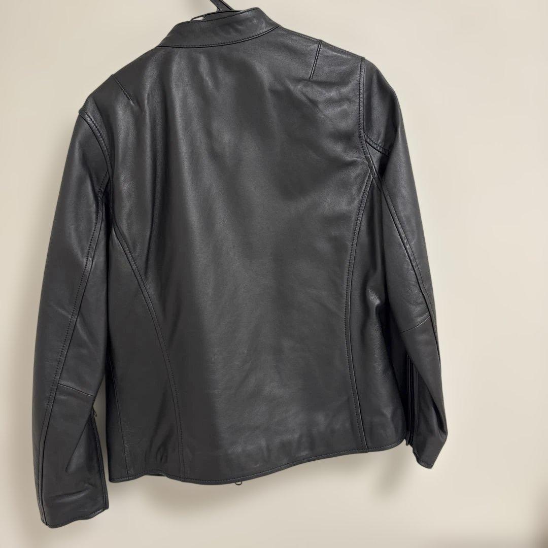 黒 レザー シングルライダースジャケット M