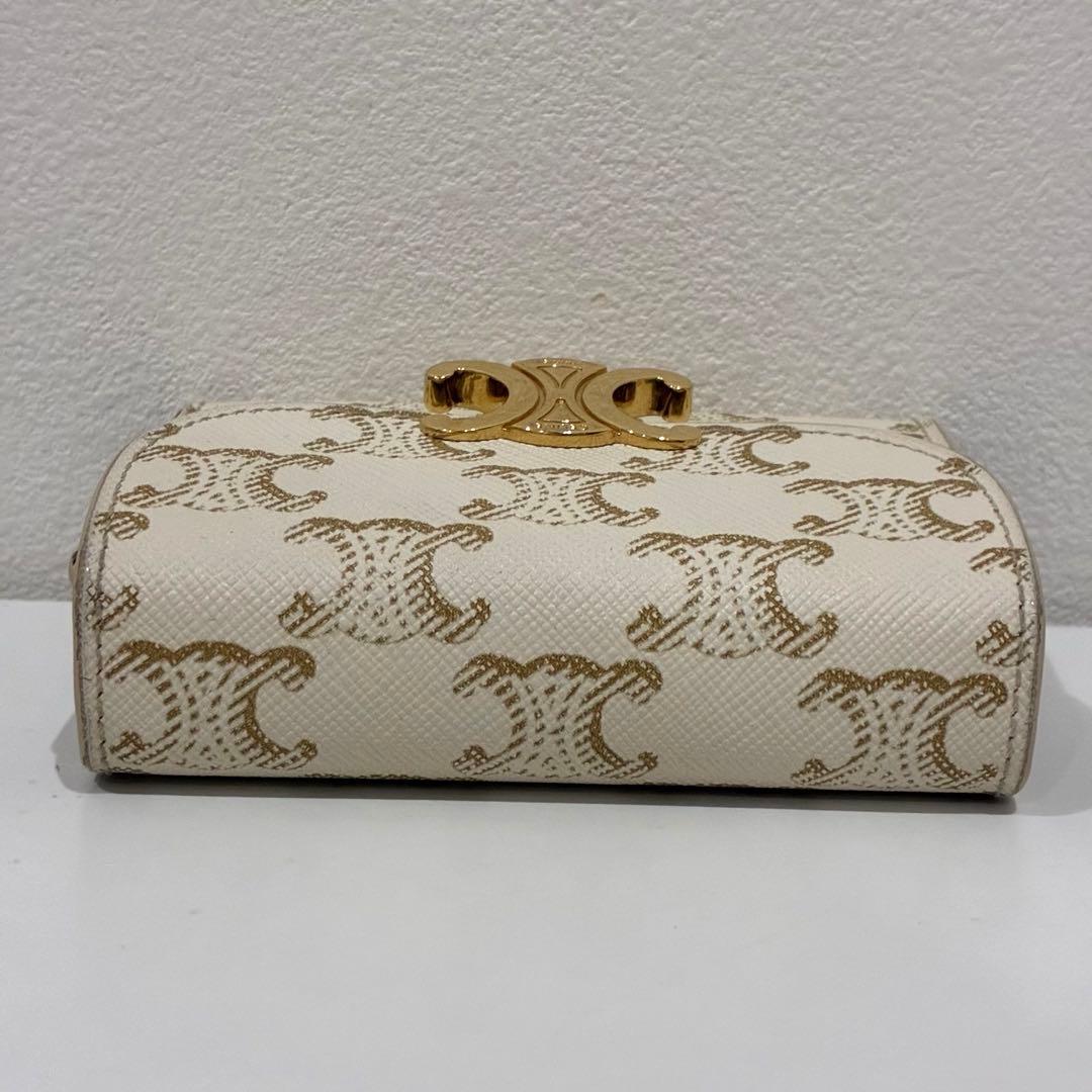 CELINE セリーヌ トリオンフ コンパクト ウォレット アイボリー