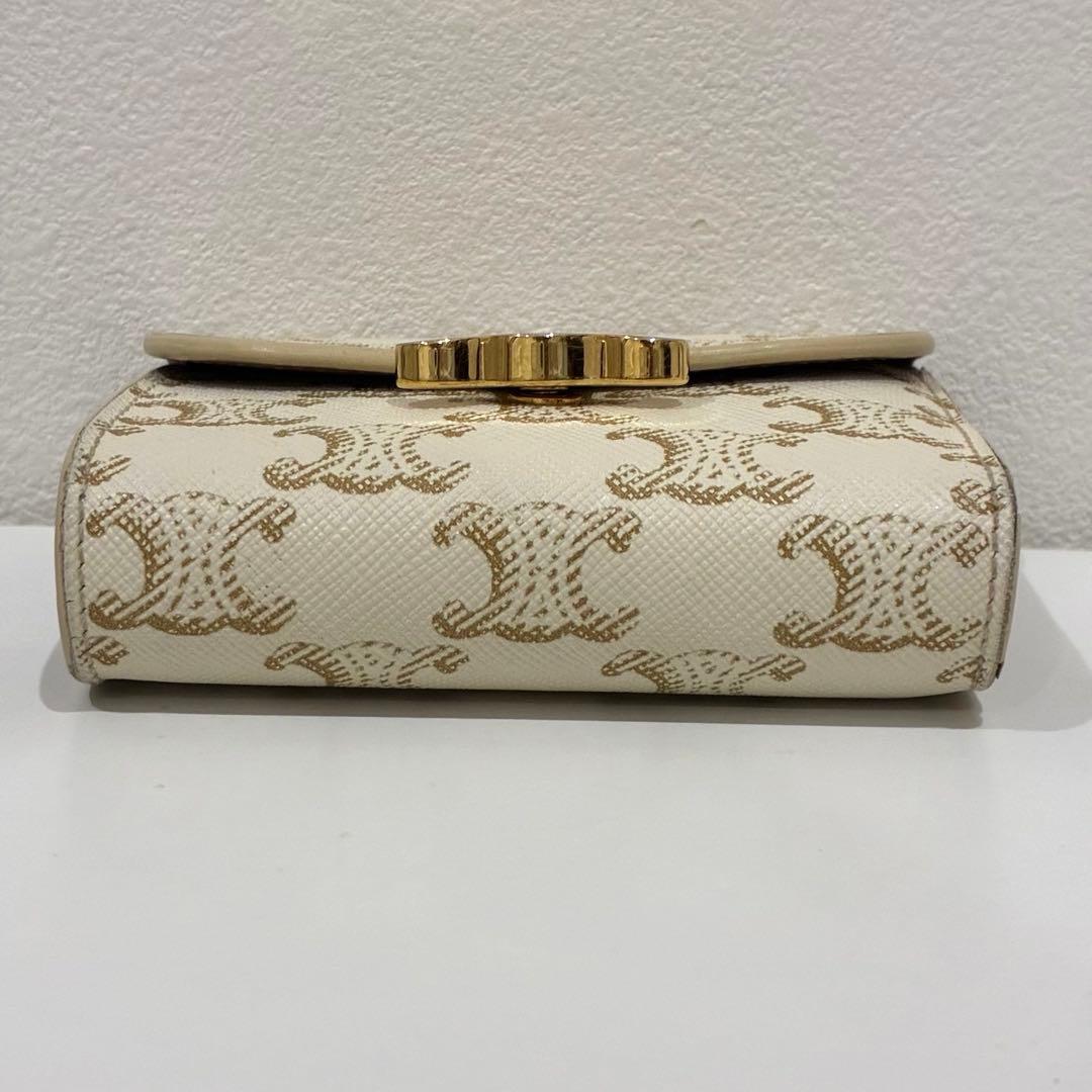CELINE セリーヌ トリオンフ コンパクト ウォレット アイボリー