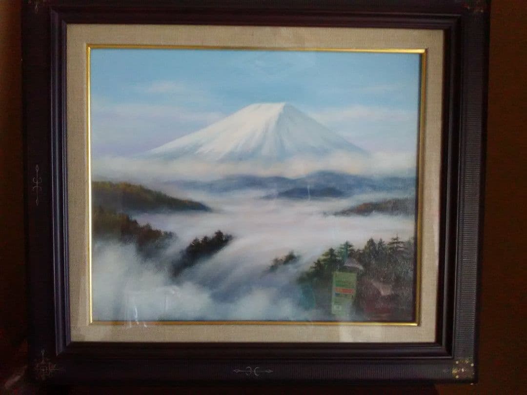 初冬の富士山　三つ峠　6号(日本画)
