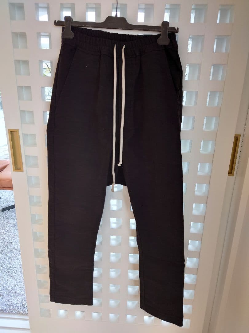 rick owens サルエルパンツ 黒 ゴムウエスト 44