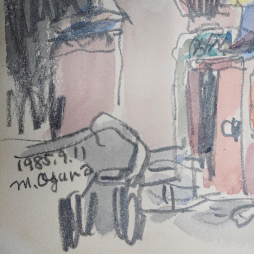 ☆【水彩画】小倉　基弘　長崎32景『崇福寺赤門』No.007