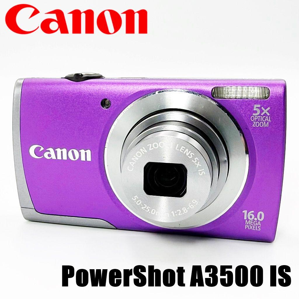 キヤノン PowerShot A3500 IS パープル コンデジ カメラ 中古