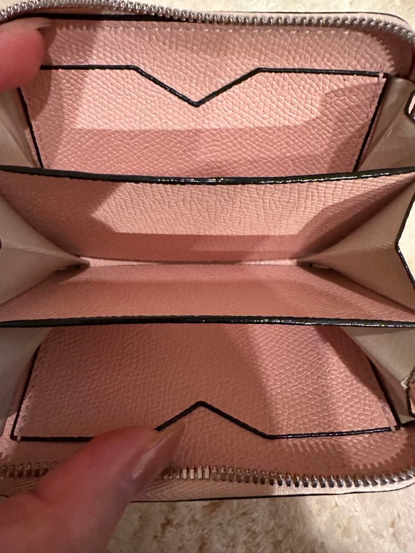 美品　Valextra ヴァレクストラ　ピンク 二つ折り財布　ミニウォレット